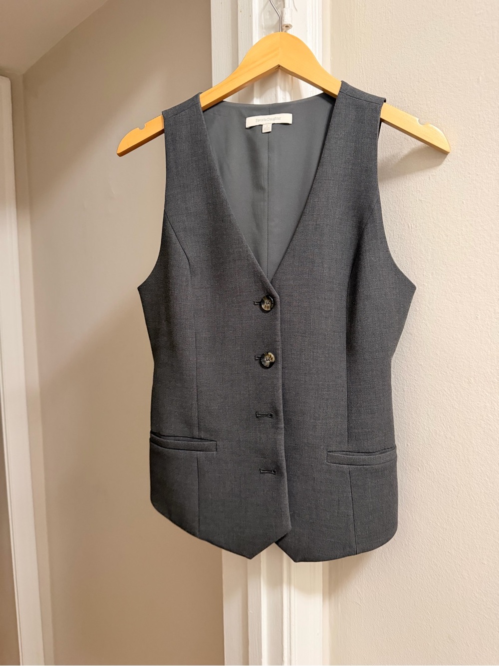 Favorite Daughter Charcoal Gray Tailored Vest